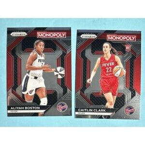 Indiana Fever Aliyah Boston + Caitlin Clark RC 2024 Panini Prizm WNBA Monopoly